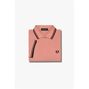Image of Fred Perry Short Sleeve Twin Tipped Polo Shirt - Pink