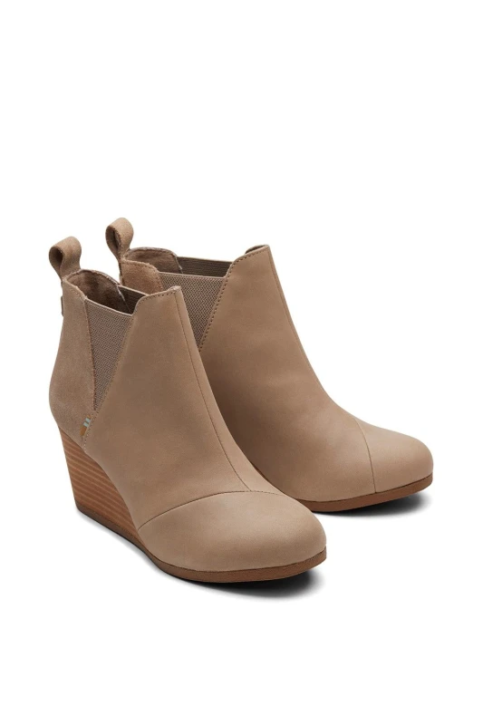 Image of TOMS Womens 'Kelsey' Ankle Boots in Taupe Size: 7 Taupe Female 7