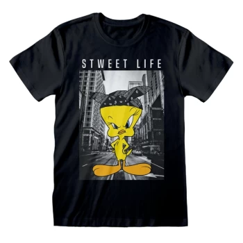 Image of Looney Tunes - Stweet Life Unisex Small T-Shirt - Black