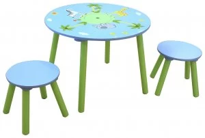 Image of Liberty Houe Safari Nursery Table and 2 Stool Set.