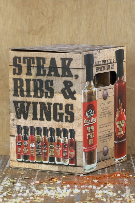 Image of Kimm and Miller (UK) Ltd Kimm and Miller (UK) Ltd Steak Ribs & Wings Selection Set in Beige Size: 450ml Beige 450ml Unisex 5055475459698