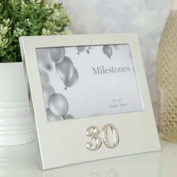 Image of 6" x 4" - Milestones Birthday Frame with 3D Number - 30