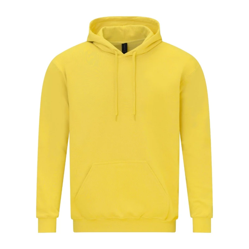 Image of Gildan Mens Softstyle Fleece Midweight Hoodie in Bright Yellow Size: Small Bright Yellow Male S