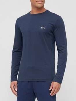 Image of Hugo Boss Togn Curved Long Sleeve T-Shirt Navy Size S Men