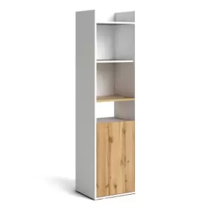 Image of Function Plus Bookcase In White And Wotan Light Oak Effect