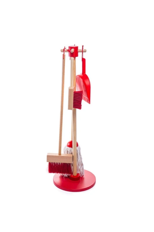 Image of Bigjigs Toys Cleaning Stand Set Toy Red