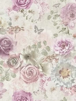 Image of Arthouse Vintage Flower Wallpaper