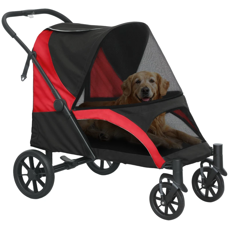 Image of PawHut Easy Folding Pet Stroller for Large Dogs - Black TJ Hughes 5063603467316
