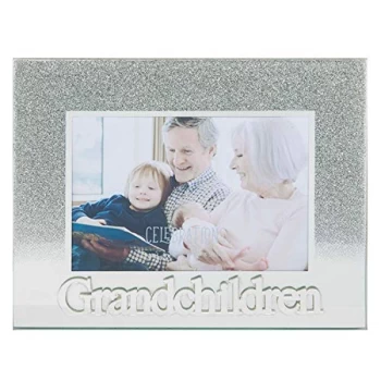 Image of 5" x 3.5" Silver Glass Frame - Grandchildren