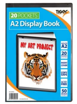 Image of Tiger A2 Presentation Display Book Black 20 Pocket