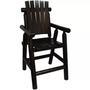 Image of Watsons - Large Bar Chair Outdoor Wooden - Burntwood - Burntwood