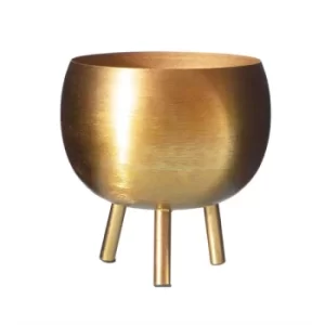Image of Sass & Belle Matte Gold Metal Planter On Legs Medium