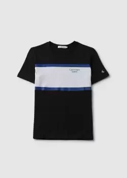 Image of Calvin Klein Kids Ckj Stack Logo Block T-Shirt In Ck Black