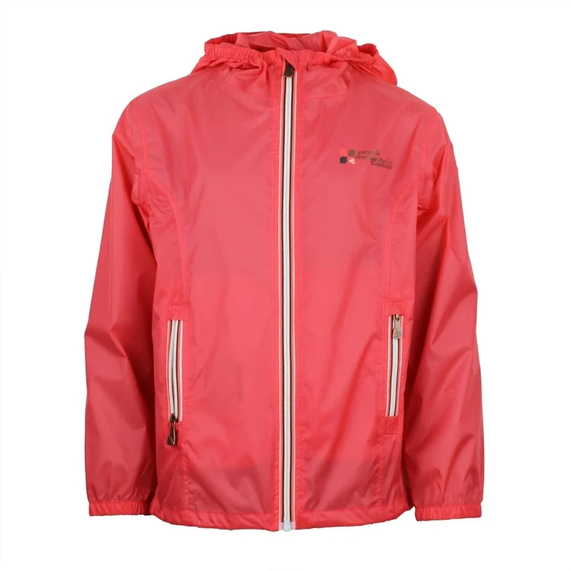 Image of Peak Mountain Girl's waterproof jacket Peak Mountain Garanew Rouge Female 10 ans GARANEW/FL/CORAIL
