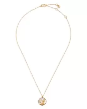 Image of kate spade new york Mother of Pearl Bunny Pendant Necklace in Gold Tone, 17-20