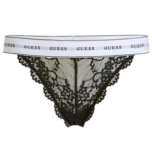 Image of Guess Guess Flower Lace Brazilian Briefs - A996 Jet Black