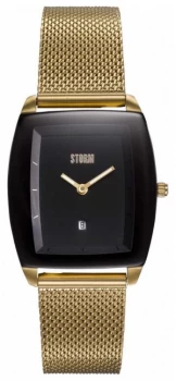 Image of STORM Mini Zaire Gold Black Gold Mesh Bracelet Black Watch