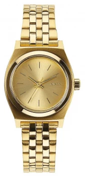 Image of Nixon Small Time Teller All Gold Gold IP Steel Bracelet Watch