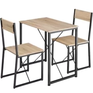Image of TecTake Margate Dining Table And Chairs Set - Light Brown