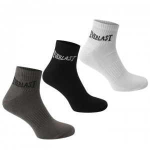 Image of Everlast Quarter Socks 3 Pack Junior - Blk/Gry/Whi