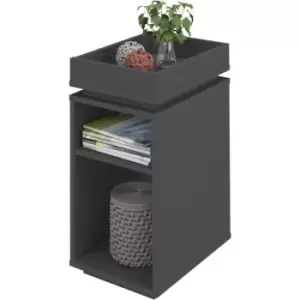 Image of Naples Grey Painted Finish Storage Side Table 2 Tier Shelving