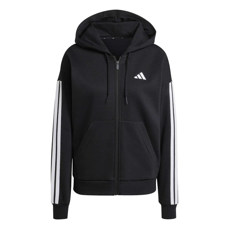 Image of adidas Essentials 3 Stripe Zip Track Hoodie Womens - Black M