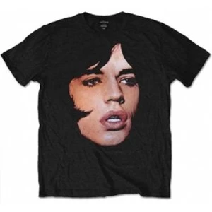 Image of Rolling Stones Mick Portrait Black Mens T Shirt: Small