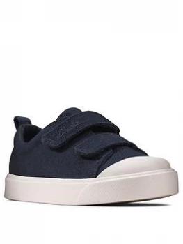 Image of Clarks Toddler City Bright Canvas Shoe - Navy, Size 7.5 Younger
