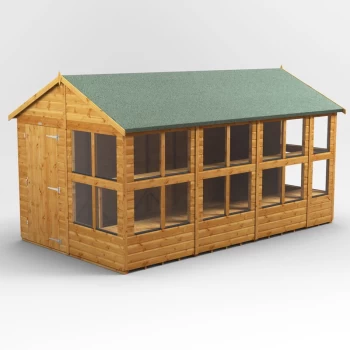 Image of 14x8 Power Apex Potting Shed - Brown