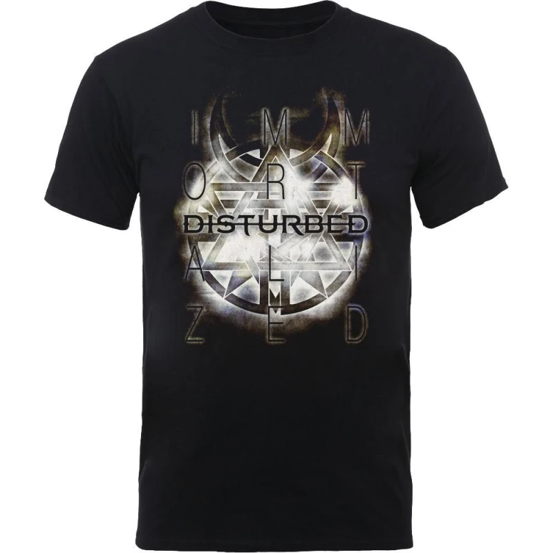 Image of Disturbed Mens Symbol Cotton T-Shirt in Black Size: Medium Black Male M