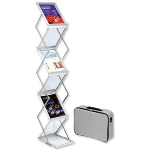 Image of Floor Standing Literature Display A4 with 6 Folding Concertina Shelves