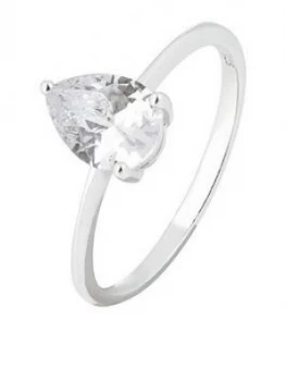 Image of Accessorize Pear Cut Cz Solitaire Ring
