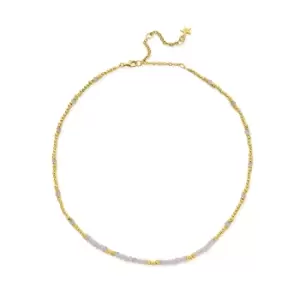 Image of ChloBo Sterling Silver Gold Plated Summer Of Love Rose Quartz Choker Necklace