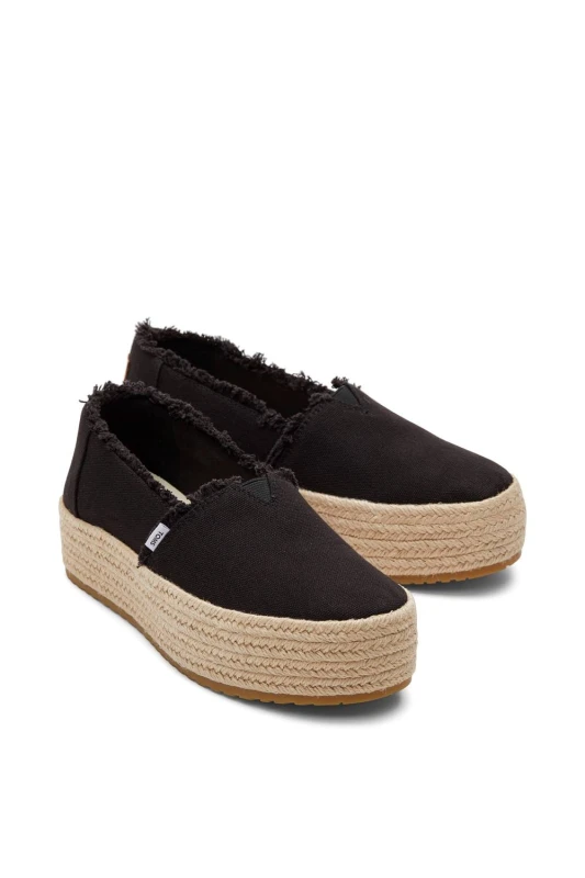 Image of TOMS Womens Valencia Espadrille in Black Size: 5 Black Female 5