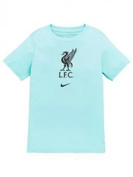 Image of Nike Liverpool FC Youth Logo T-Shirt - Green, Size S