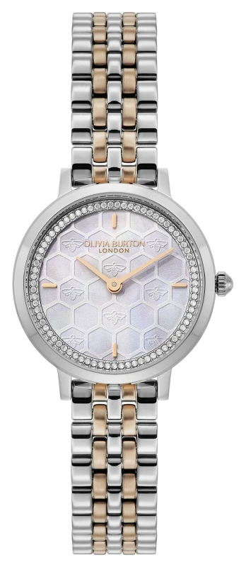 Image of Olivia Burton 24000265 Honeycomb Ultra Slim Two Tone Bracelet Watch - W28167