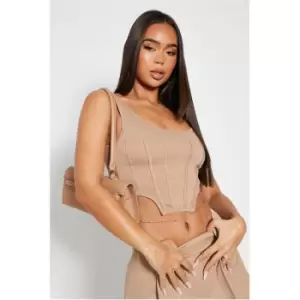 Image of I Saw It First Jersey Corset Top - Brown