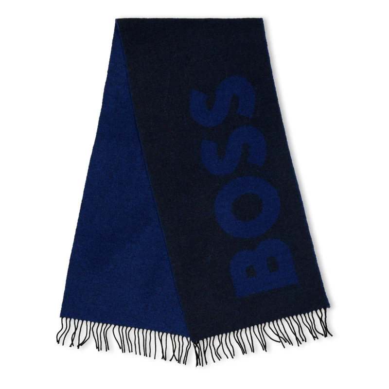 Image of Boss Mens Armin Midweight Scarf Dark Blue male One Size