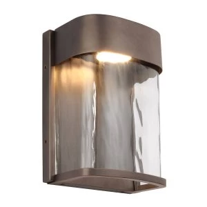 Image of LED 1 Light Outdoor Small Wall Light Bronze IP44