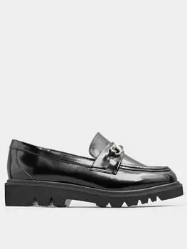 Image of Yours Extra Wide Fit Chunky Saddle Loafer - Black, Size 6Eee, Women