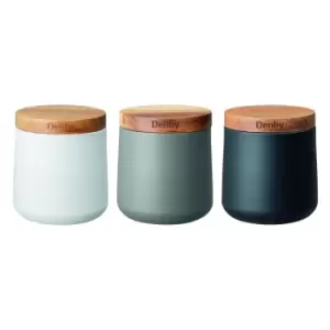 Image of Denby Storage Canisters, Assorted Colours, Set of 3