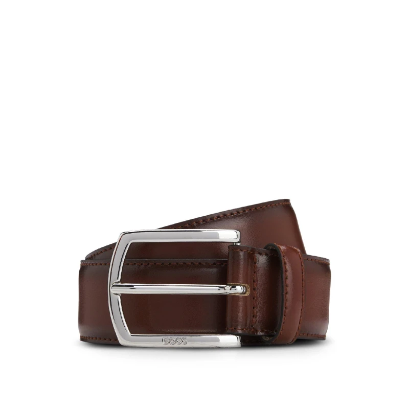 Image of Boss Mens Claus Tx St Leather Belt Medium Brown male 36R (95cm)