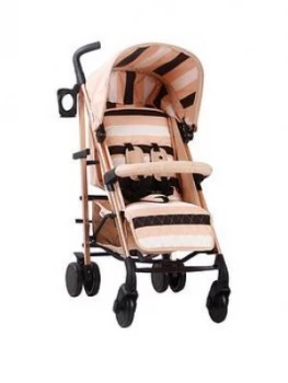 Image of My Babiie Am To Pm Mb51 Blush Stripes Rose Gold Stroller