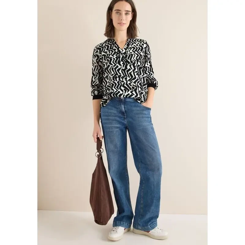 Image of cecil Womens blouse Cecil Piping Gris Female XL