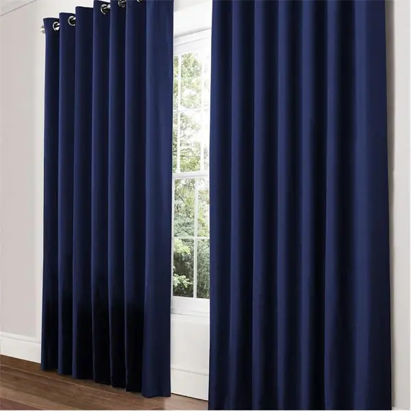 Image of Other Diamond Blackout Ring Top Curtains - Blue 117x183cm