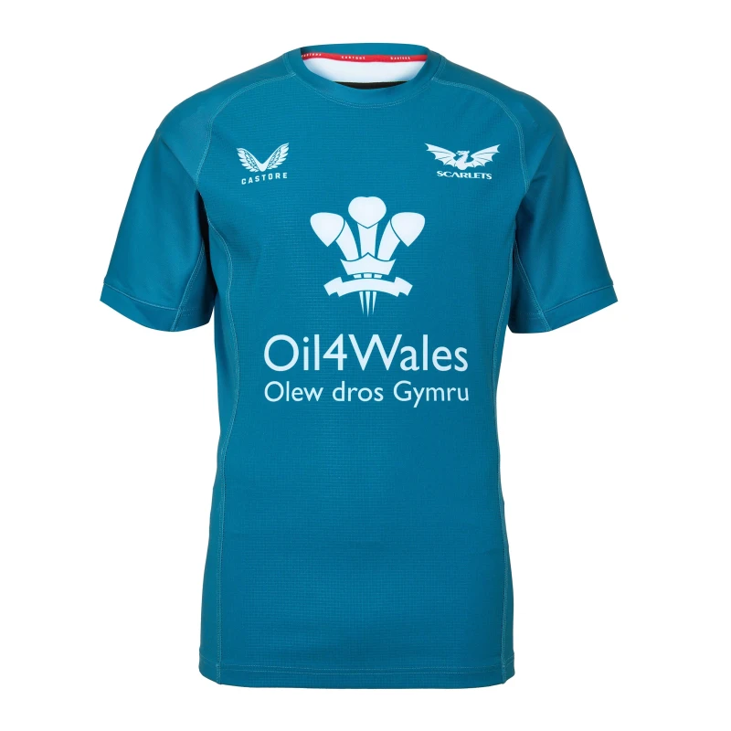 Image of Castore Mens Scarlets Short-Sleeve Performance T-Shirt Blue male S