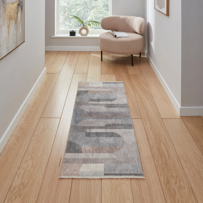 Image of Think Rugs Whisper Beige Rectangle 152 x 230cm Polyester Modern H1068, Brown WHIH1068BGE1523