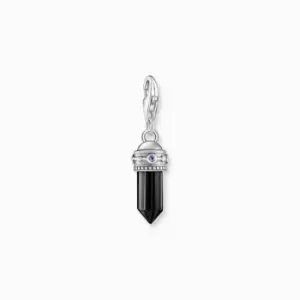 Image of Sterling Silver Onyx Hexagon Shaped Charm 2110-698-11