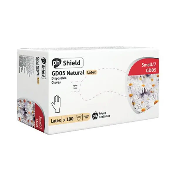 Image of Ph Shield Shield Powder-Free Latex Gloves Small Natural (Pack of 100) GD05 GD05 - S