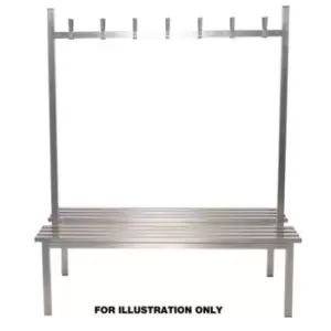 Image of 1m Double Sided Aqua Duo Changing Room Bench - Stainless Steel Seat